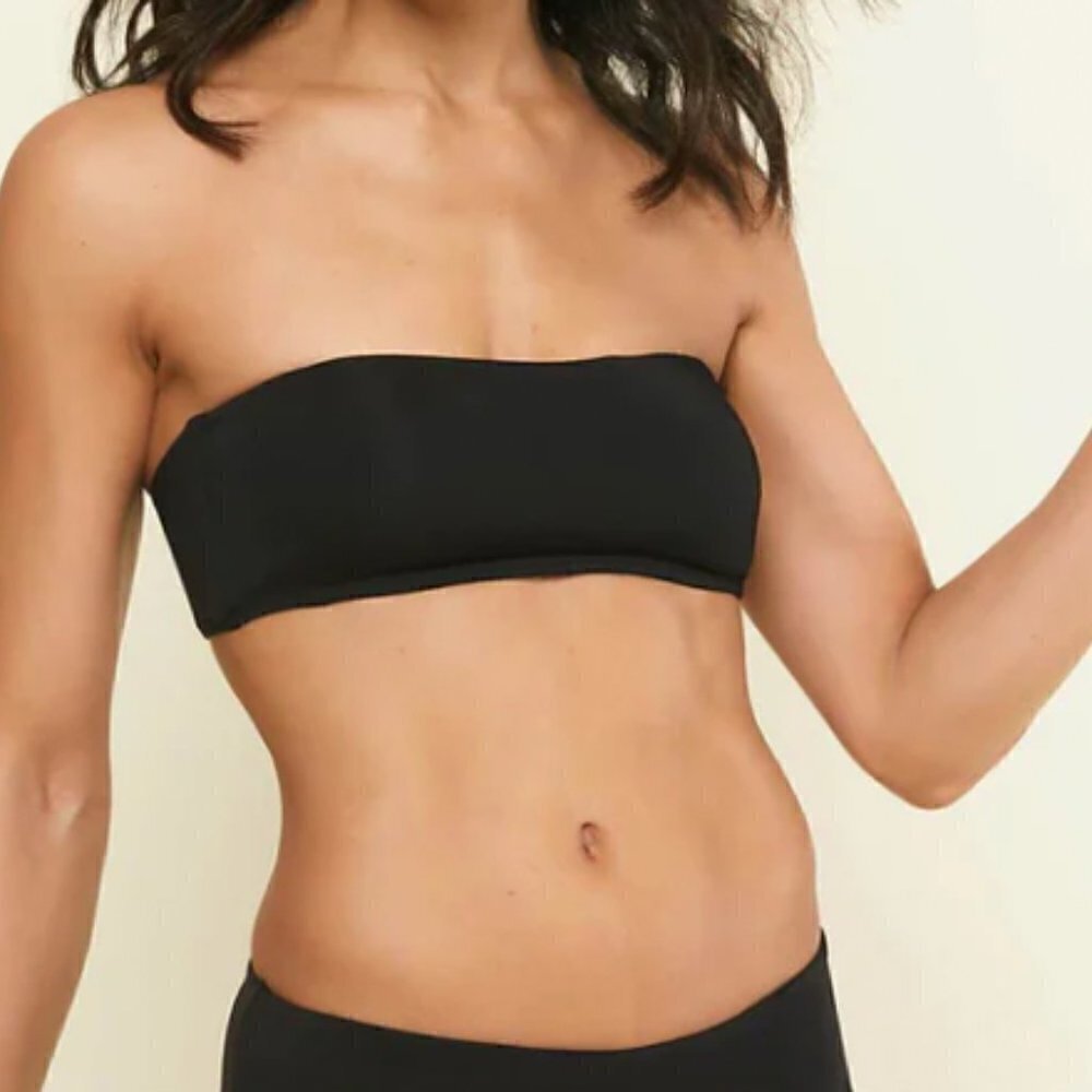 Andie Swimwear Black Rio Bikini Top Medium NWT